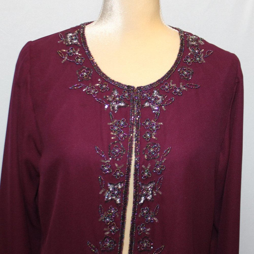 Creative Touch Plum Beaded Jacket - image 2